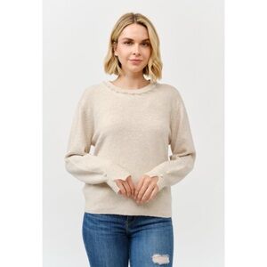 Classic Crewneck Sweater in Light Beige